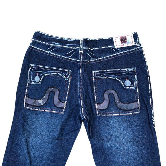 RARE Laguna Beach Embroidered Jeans Size 36 Blue - Picture 10 of 11